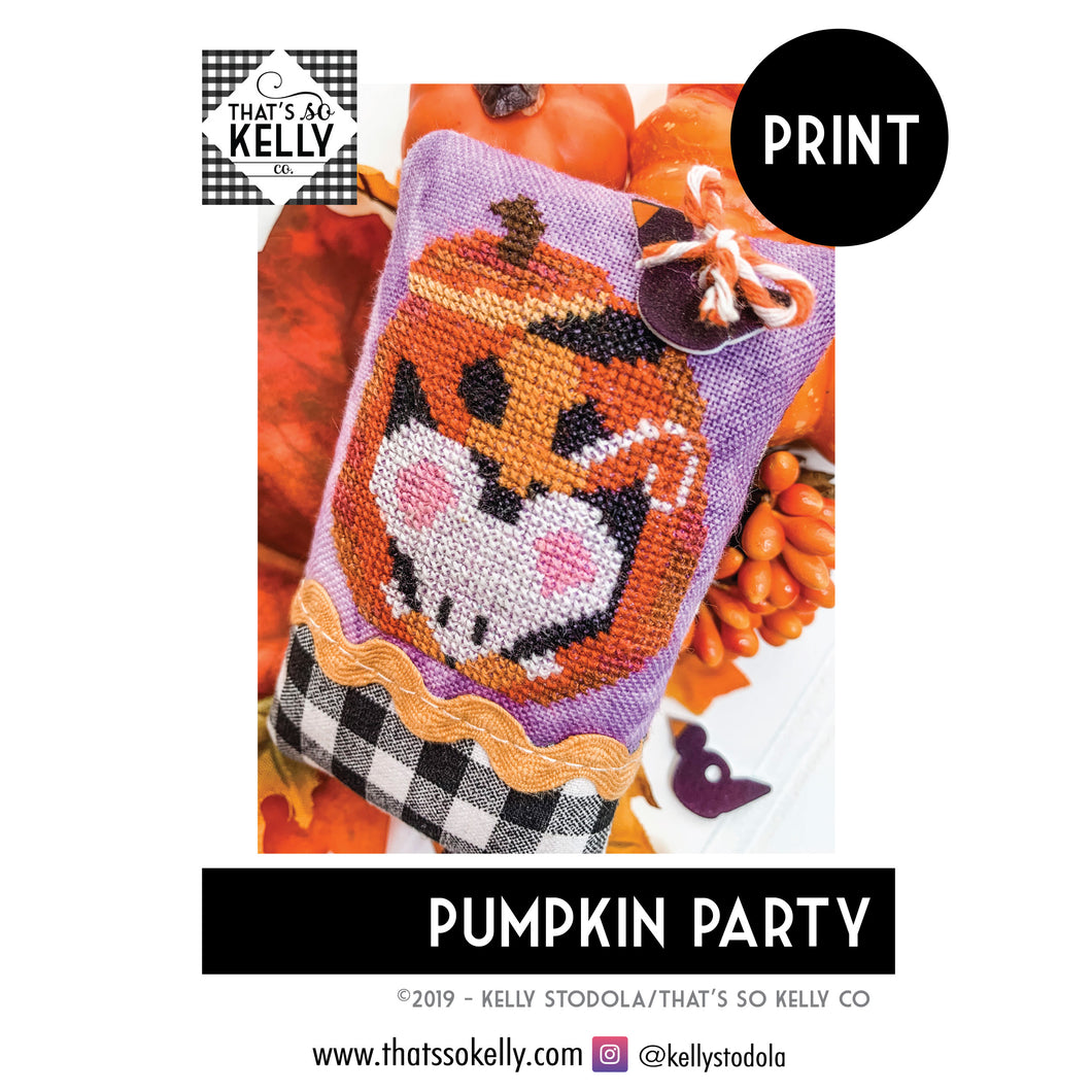 Pumpkin Party PRINT Cross Stitch Chart
